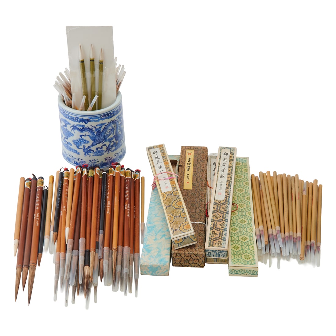 A Group of Chinese Calligraphy Brushes, 20th CenturyComprising six boxed sets of Shao Zhiyan (1 of 5)
