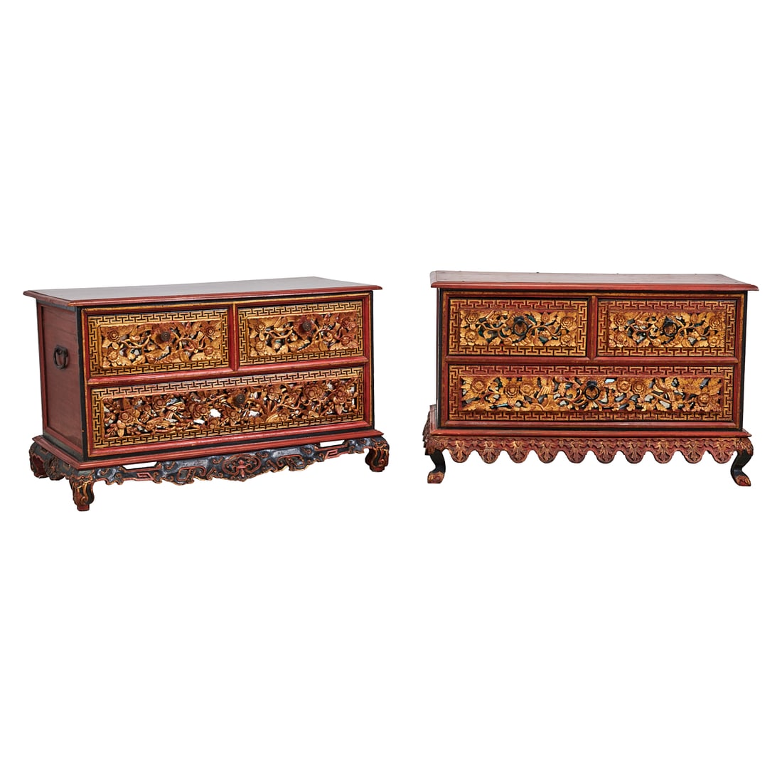 Two Indonesian Painted and Gilt Wooden Wedding Chests, Palembang, Sumatra, early 20th CenturyEach (1 of 4)