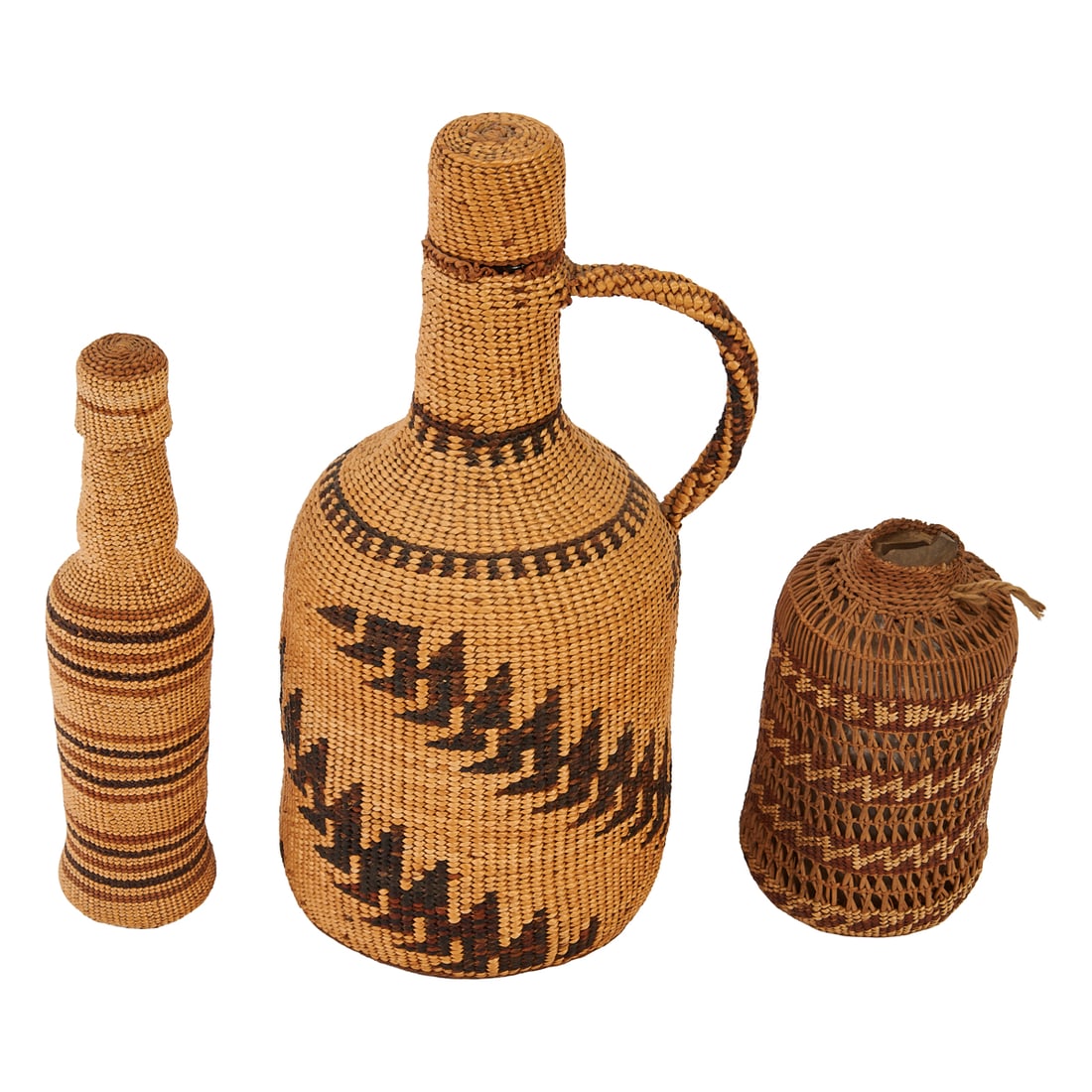 Three Native American Bottle Baskets - 2