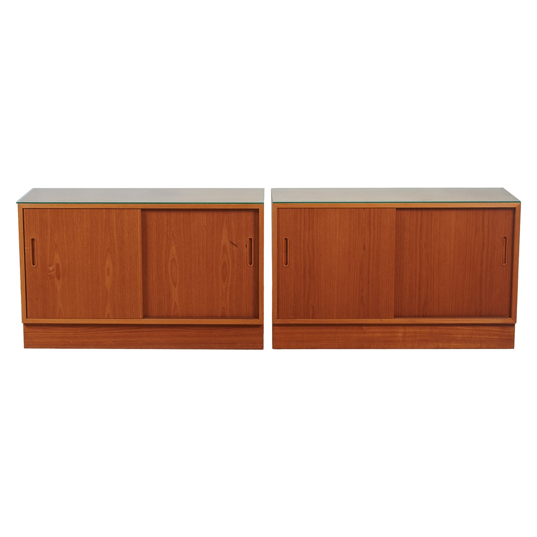 Pair of Danish Poul Hundevad Teak Sliding Door Cabinets (1 of 4)