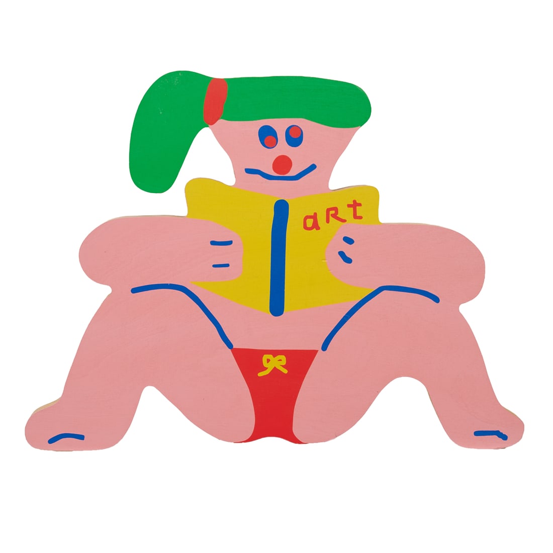 Misaki Kawai (Japanese, B. 1978) Painted Wood Cut Out, "Art Girl": Misaki Kawai (Japanese, B. 1978) Painted Wood Cut Out, "Art Girl," 2016. Acrylic on shaped wood panel. Numbered 80/100. Signed, numbered, and dated on verso. 12 1/2 x 17" (sight).