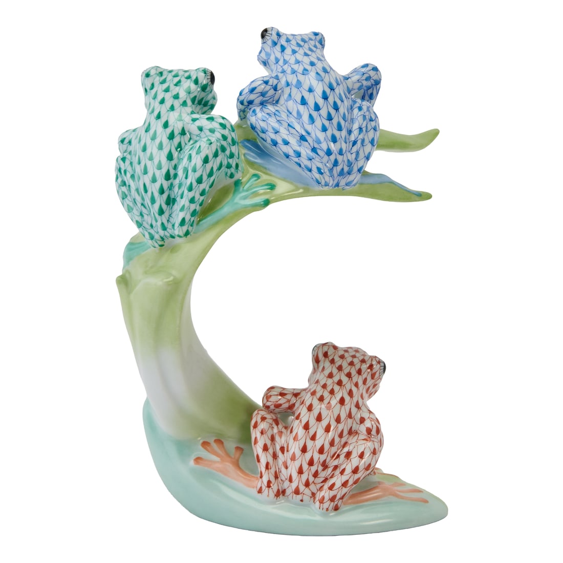 Herend Porcelain Tree Frog Figural Group - 3