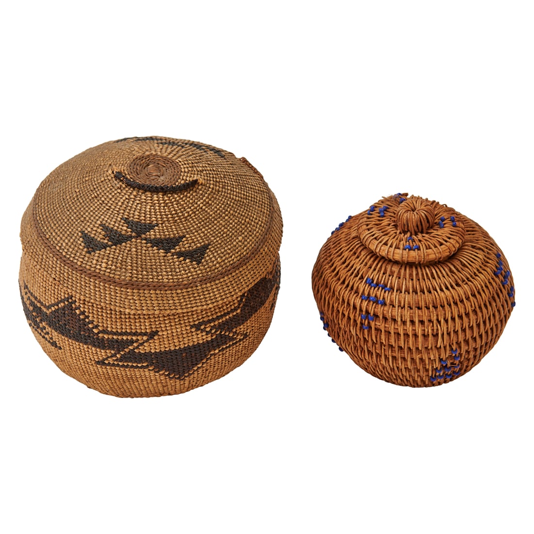 Two Native American Baskets with Lids - 2