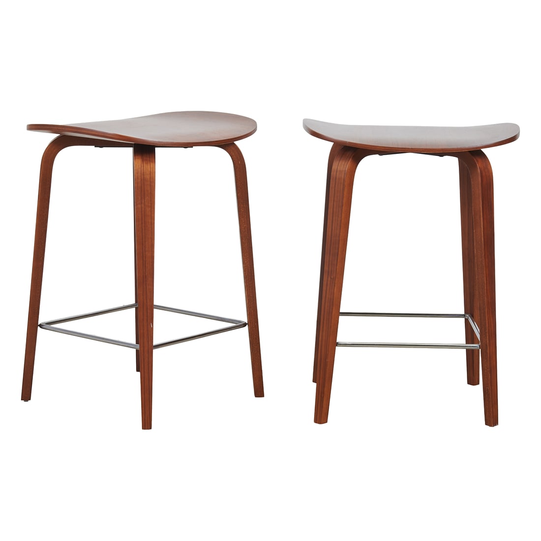 Pair of Cherner Walnut Under Counter Stools (1 of 4)
