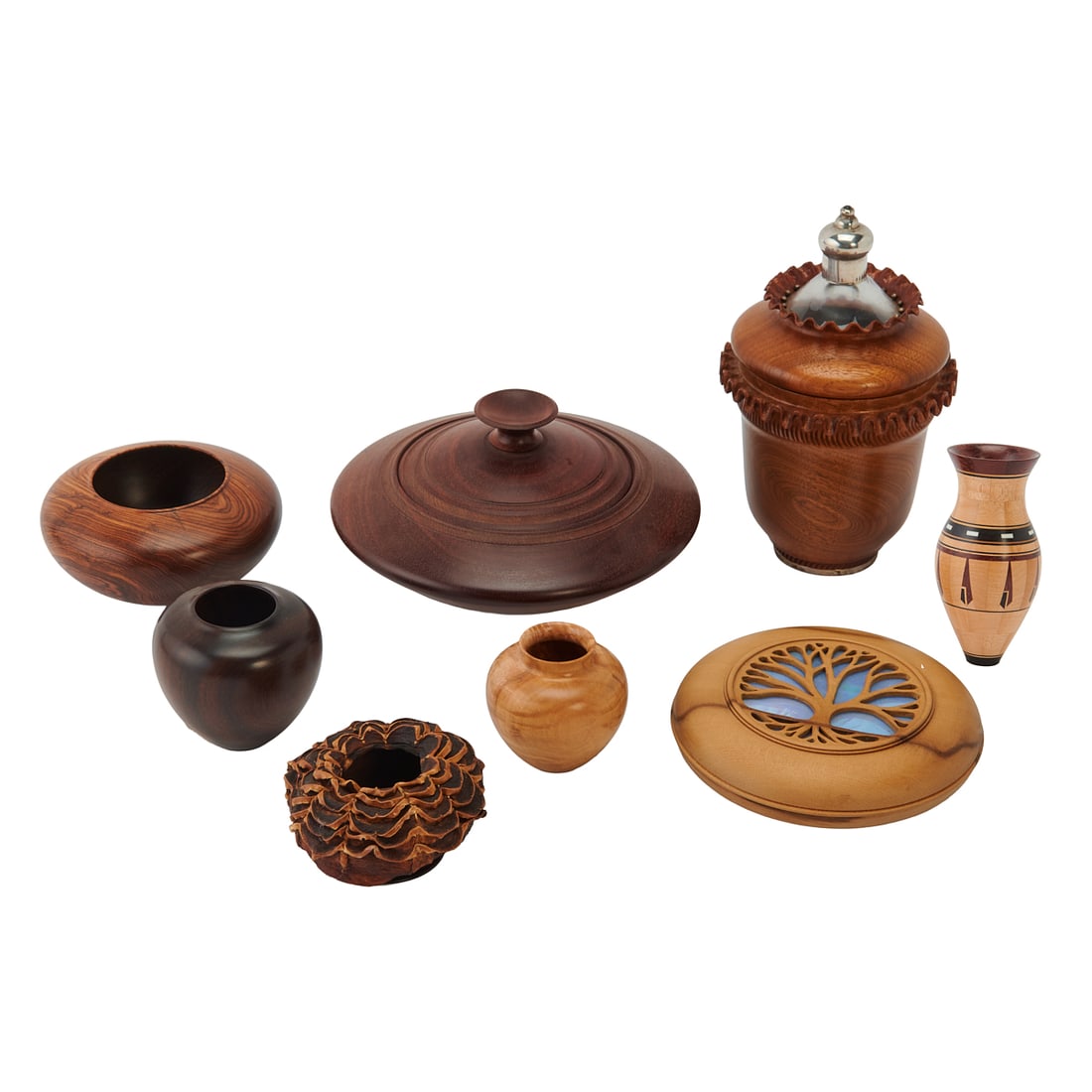 Eight Contemporary Turned Wood Vessels, Various Artists (1 of 6)