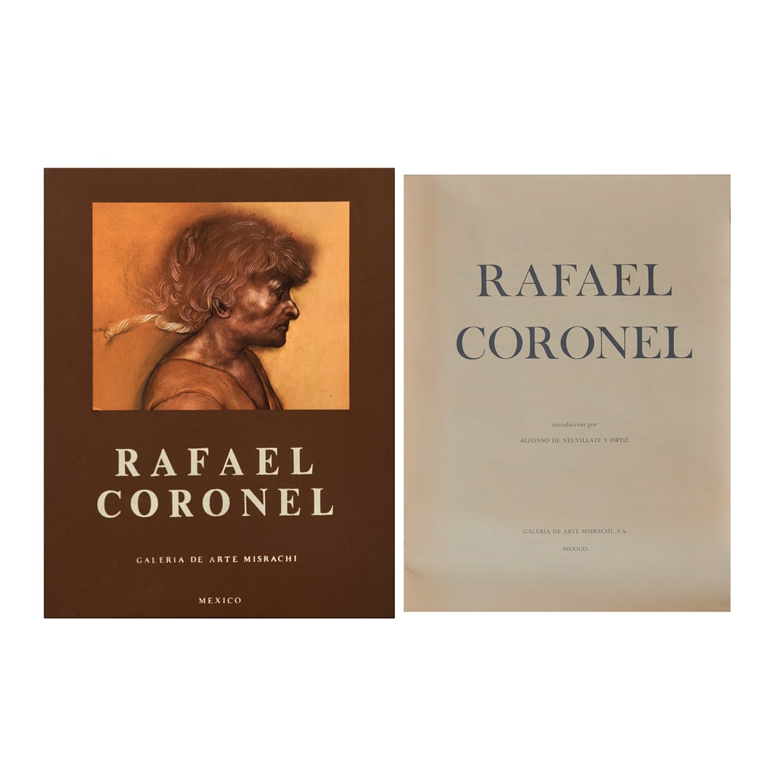 Rafael Coronel, Galeria De Arte Misrachi, Mexico, Incomplete Portfolio: Rafael Coronel (Mexican, 1932-2019), "Galeria de Arte Misrachi, Mexico," incomplete portfolio housed in brown clothed cover, consisting of eighteen offset lithographs, {approximate dimensions - sheet 