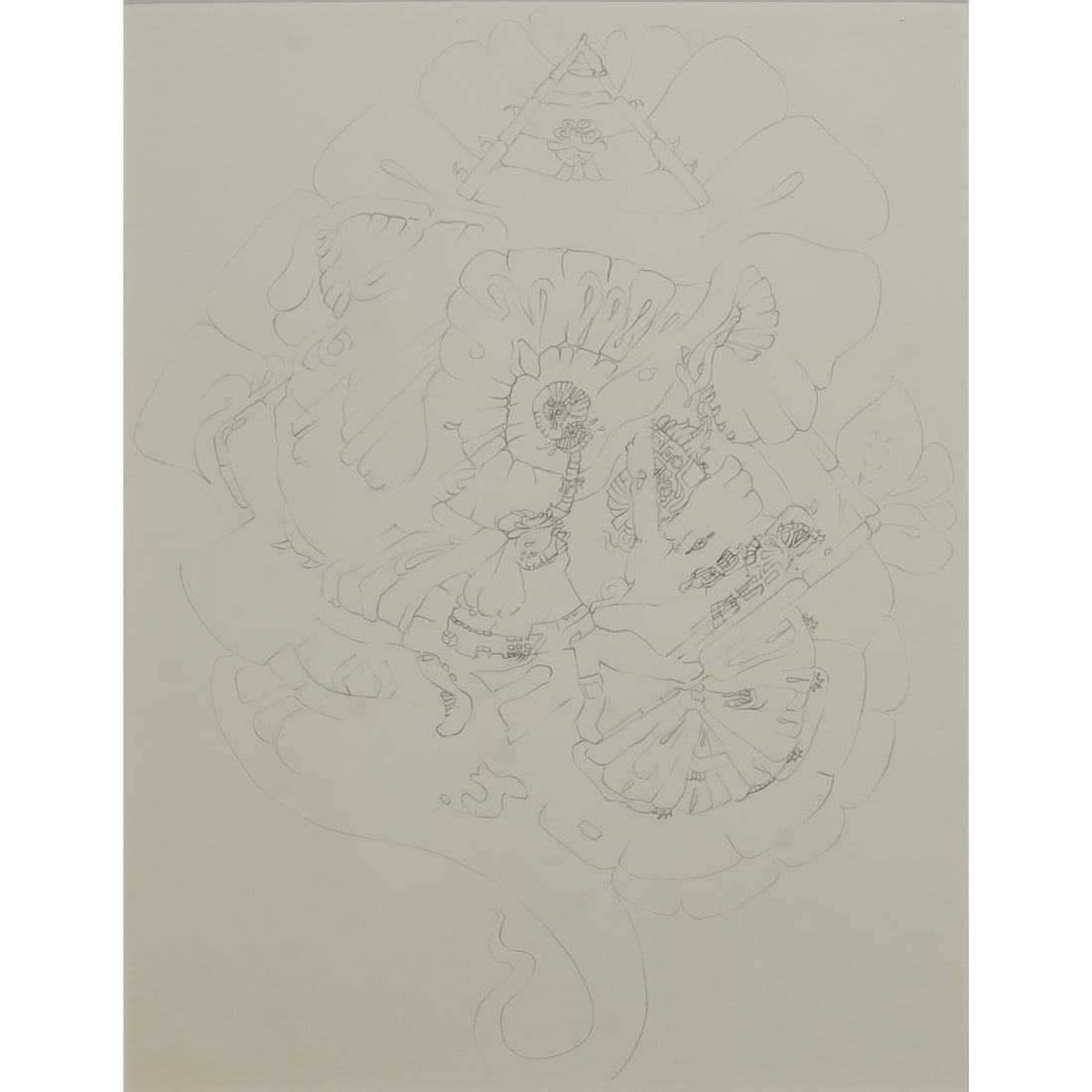 Bruce Conner, Untitled, Graphite on Paper: Bruce Conner (American, 1933-2008), "Untitled (9/10/62), Hecho en Mexico," 1962, graphite on paper, [approximate dimensions - sight: 22 1/2" H x 17 5/8" W], unsigned recto. Gallery Paule Anglim label
