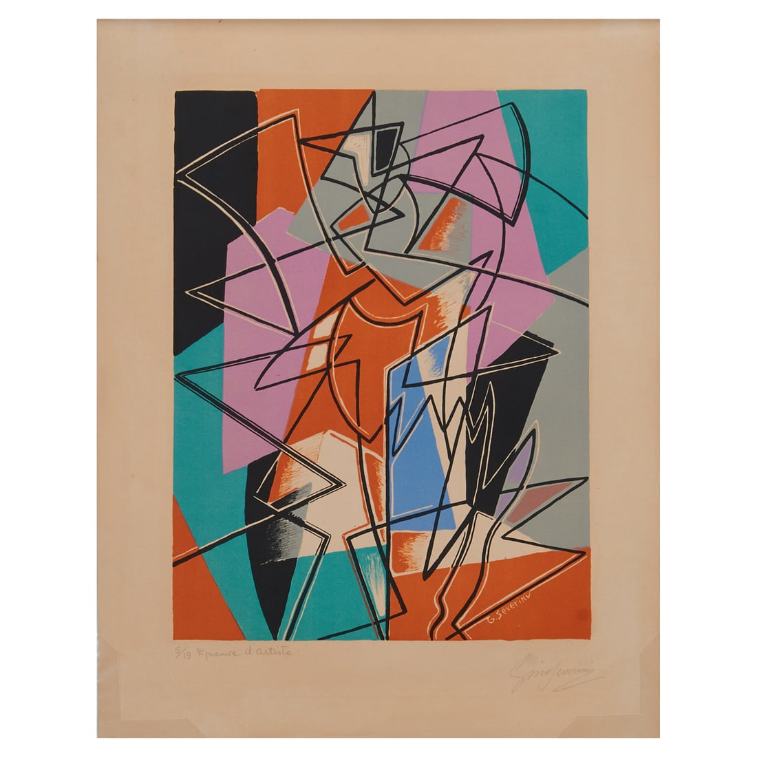 Gino Severini, Pas De Deux, Colored Lithograph - 2