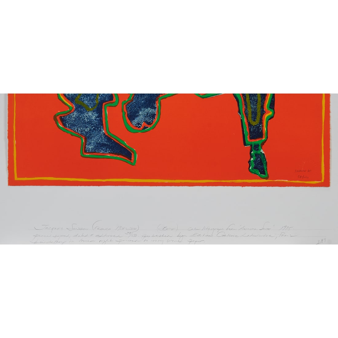Jacques Soisson, Five Lithographs from Animal Suite - 11