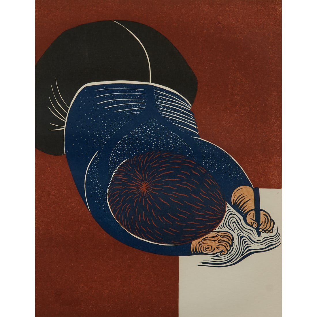 Emmy Lou Packard, Woman Drawing, Woodcut (1 of 4)
