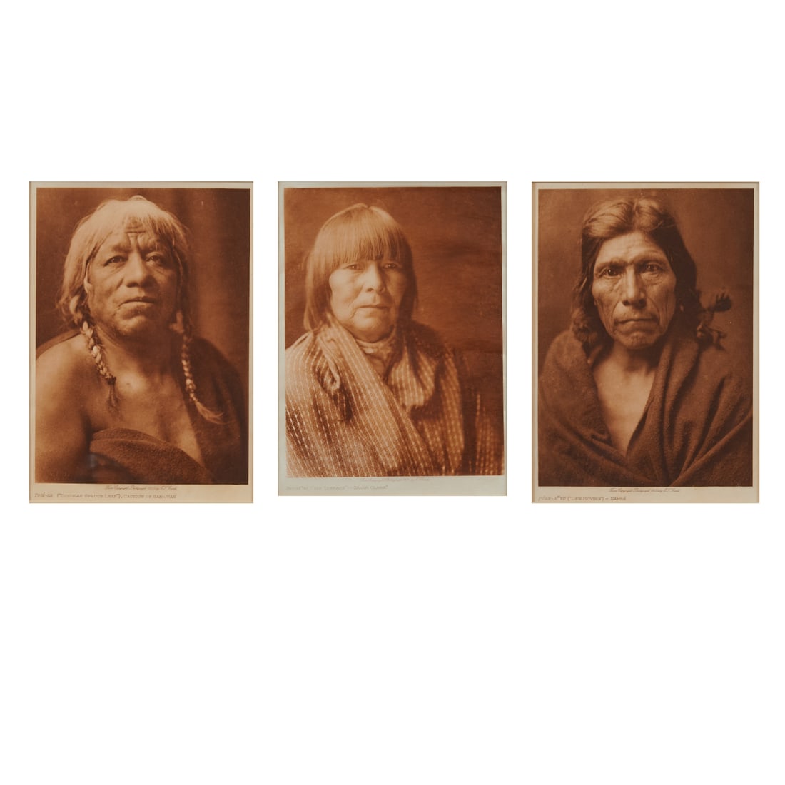 Edward Curtis, Three Native American Portraits, Photogravures (1 of 7)