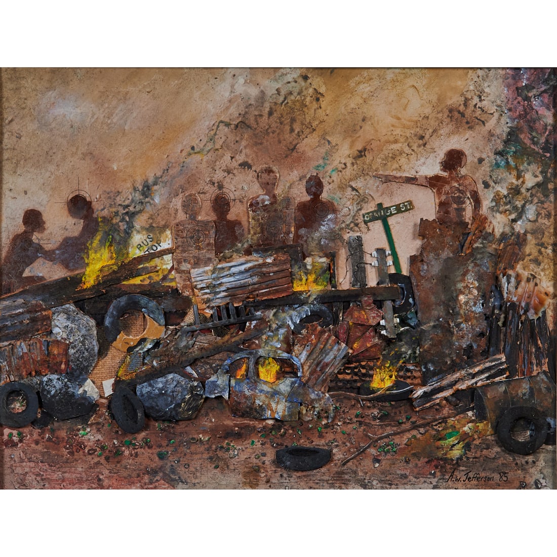 Andy Jefferson, Riots in Paradise, Mixed Media Collage (1 of 5)