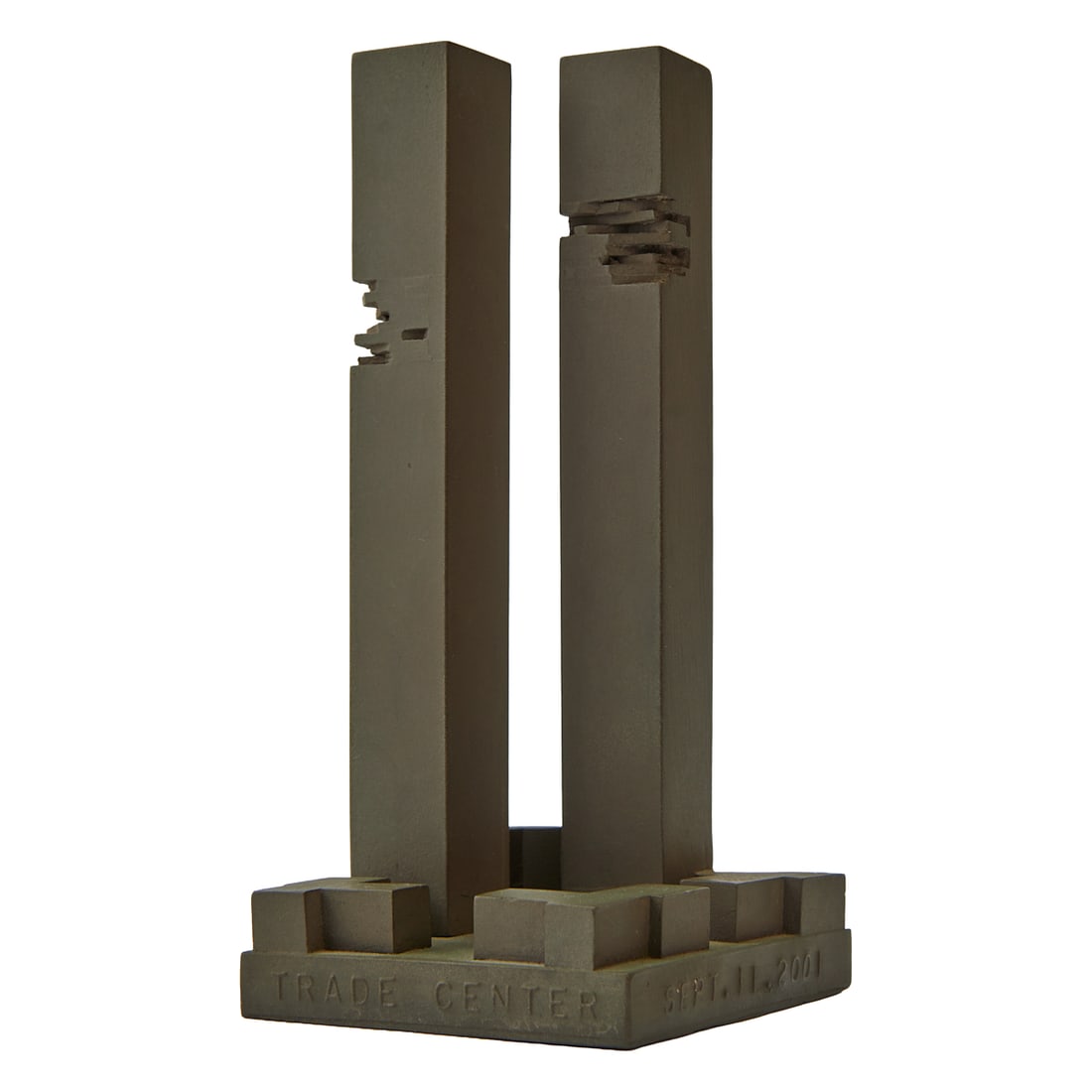 Boym Design Studio, The World Trade Center, Bonded Nickel Sculpture: Boym Design Studio [Constantin Boym(Russian, born 1955) and Laurene Leon Boym (American, born 1964)], "The World Trade Center, September 11, 2001," 2001-2002, from the 'Buildings of Disaster' series,