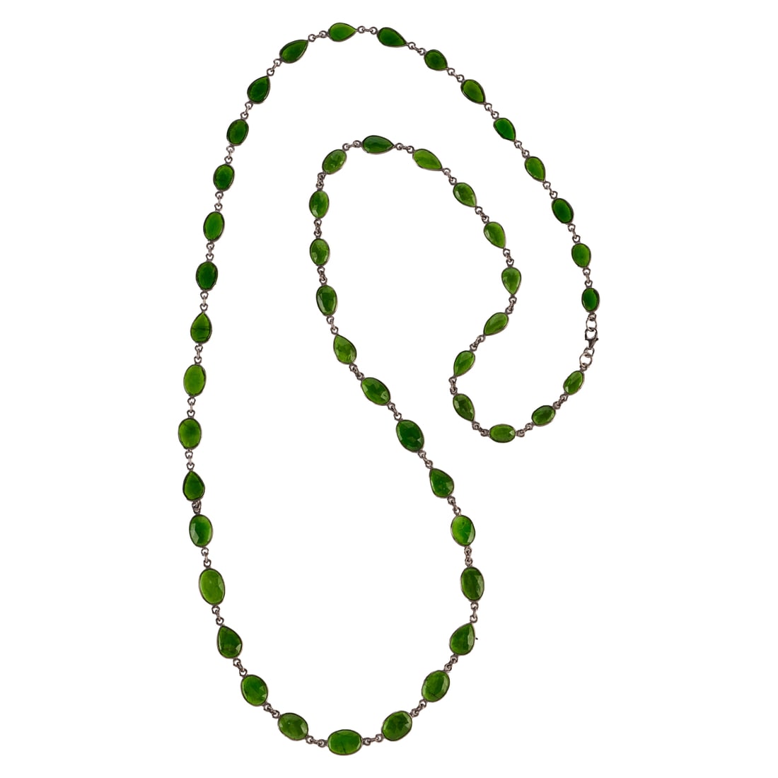 Diopside, Oxidized Silver Necklace - 2