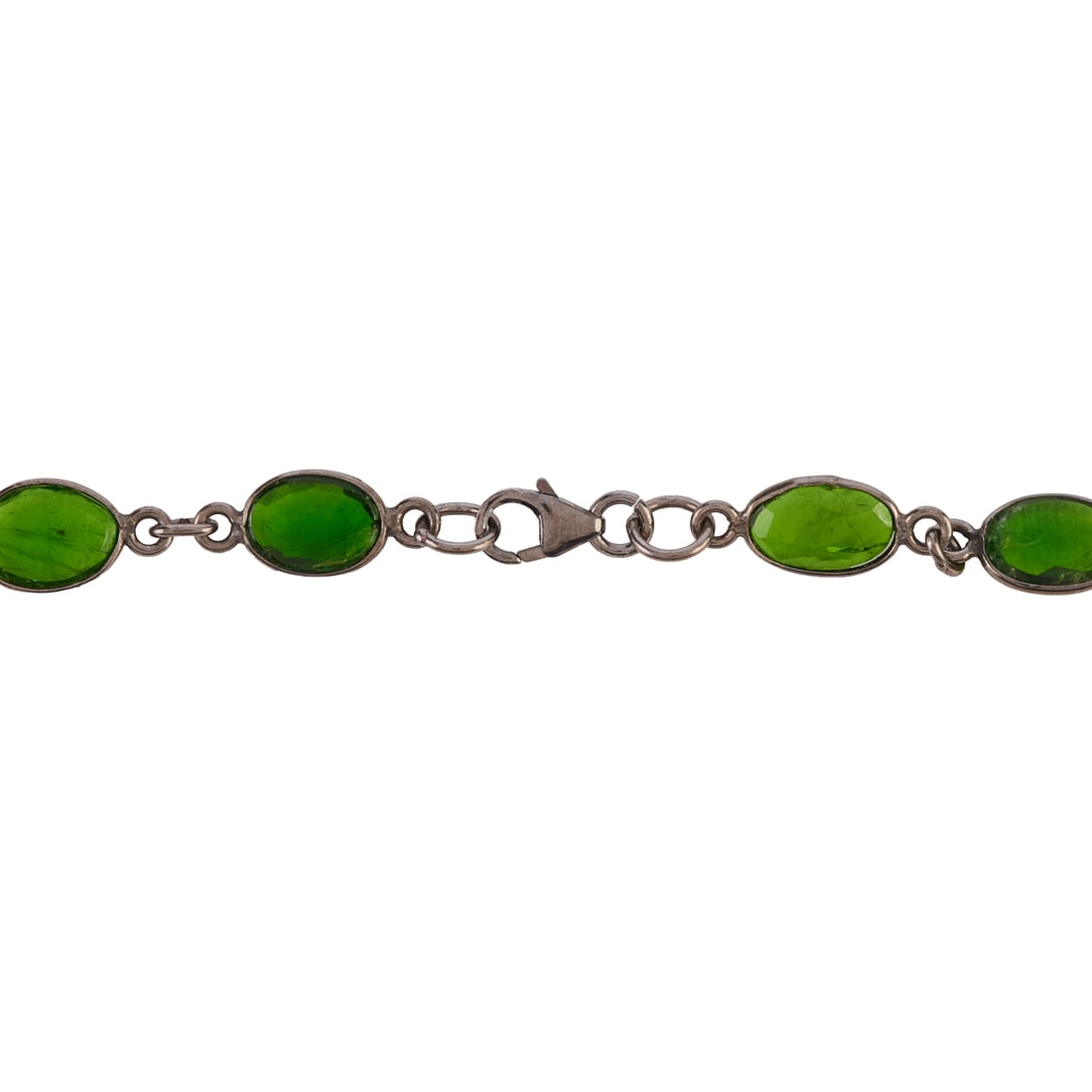 Diopside, Oxidized Silver Necklace - 3