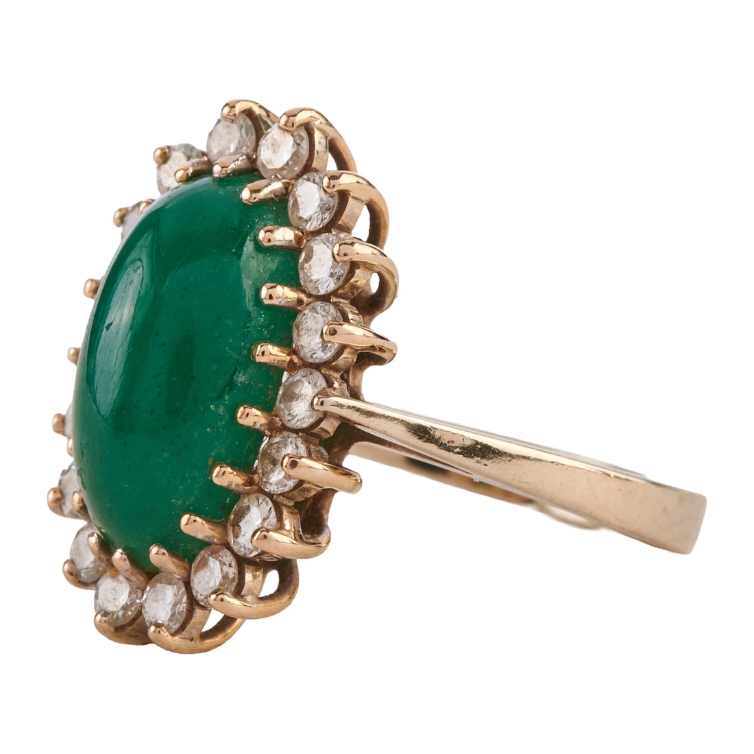Emerald, Diamond, 14k White Gold Ring - 2