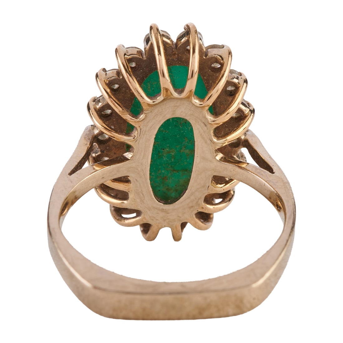 Emerald, Diamond, 14k White Gold Ring - 3