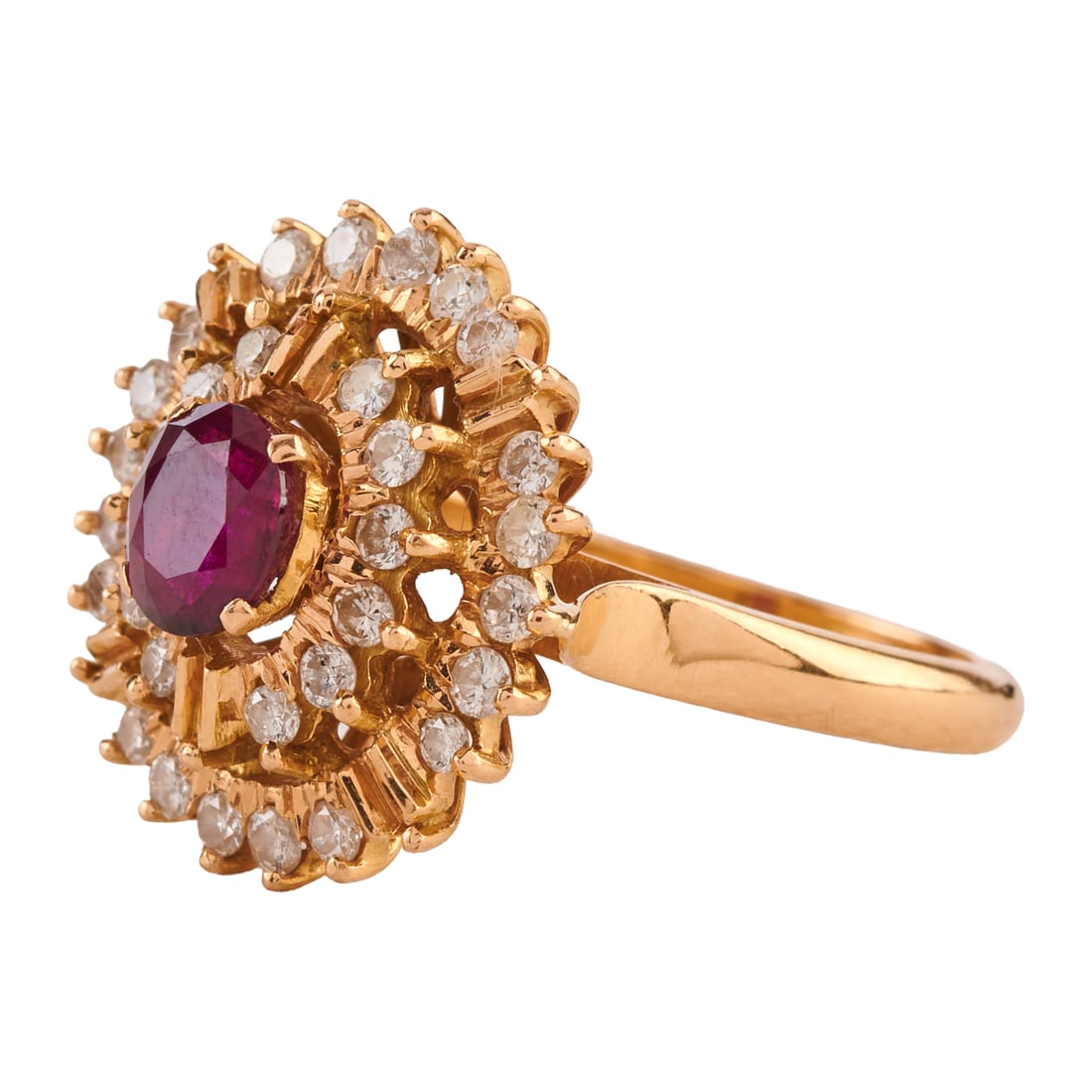 Ruby, Diamond, 18k Yellow Gold Ring - 2
