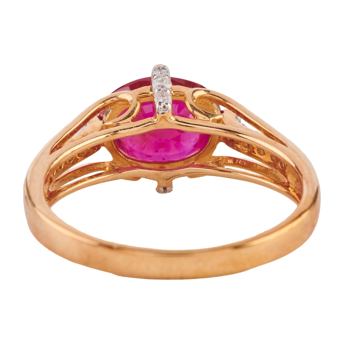 Ruby, Diamond, 14k Yellow Gold Ring - 3