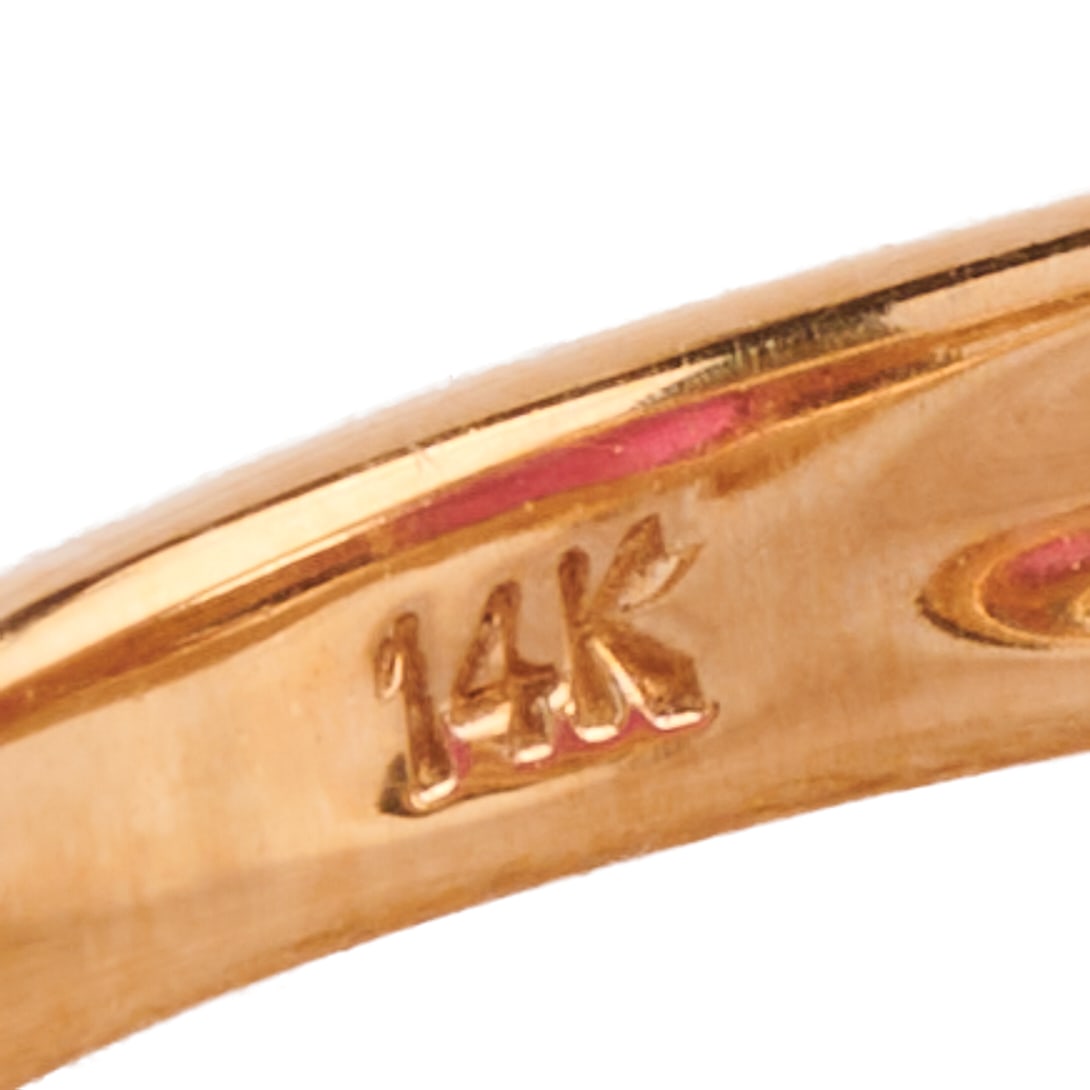 Ruby, Diamond, 14k Yellow Gold Ring - 4
