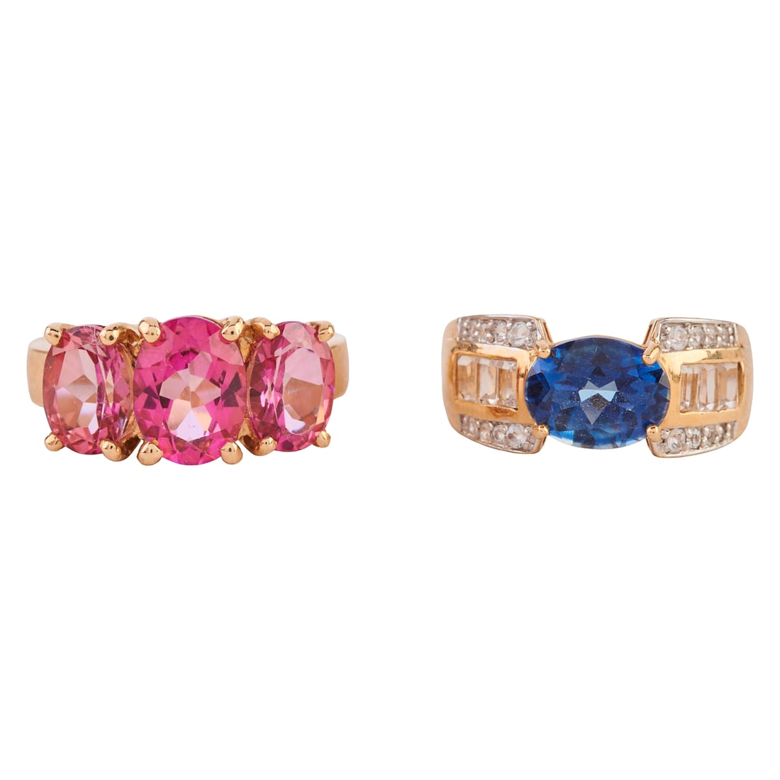Two Treated Multi-Stone, 14k Yellow Gold Rings (1 of 7)