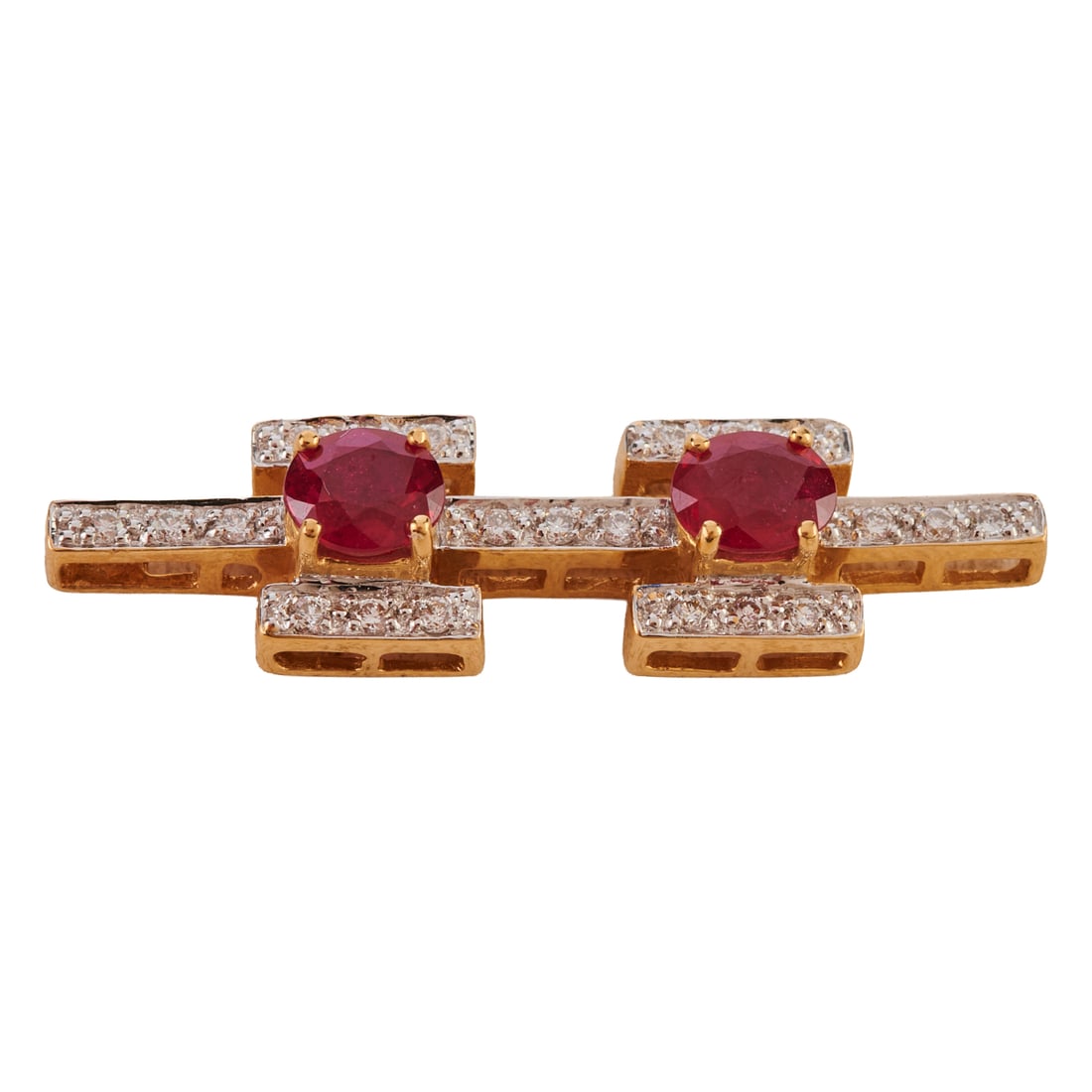 Ruby, Diamond, 18k Gold Pendant - 2