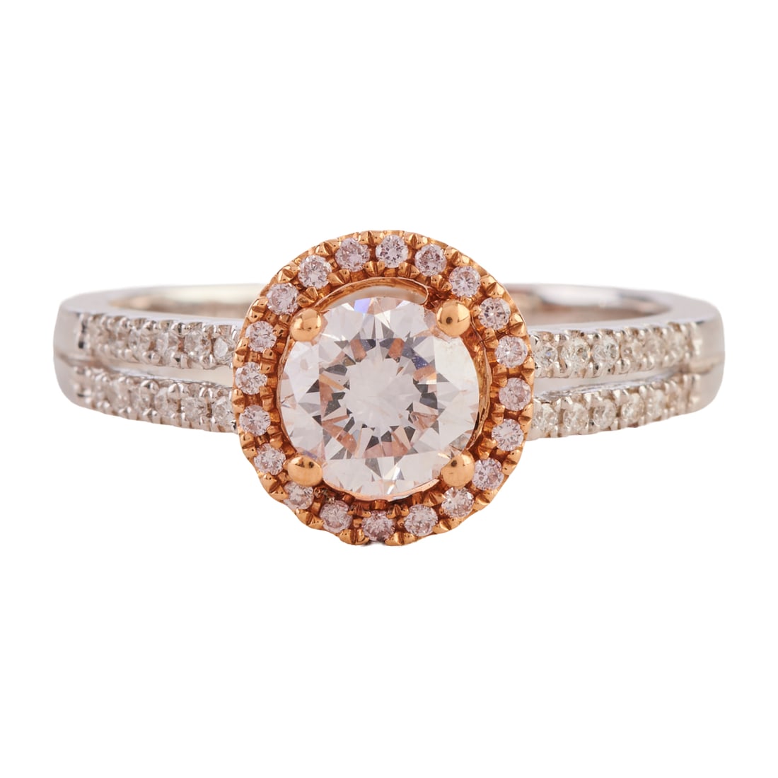 Canary Star Pink Diamond, Diamond, 18k Gold Ring: Canary Star Pink Diamond, Diamond, 18k Gold Ring. Featuring one round brilliant-cut pink diamond weighing approximately 0.74 ct., accented by round-cut pink and near colorless diamonds, set in an 18k