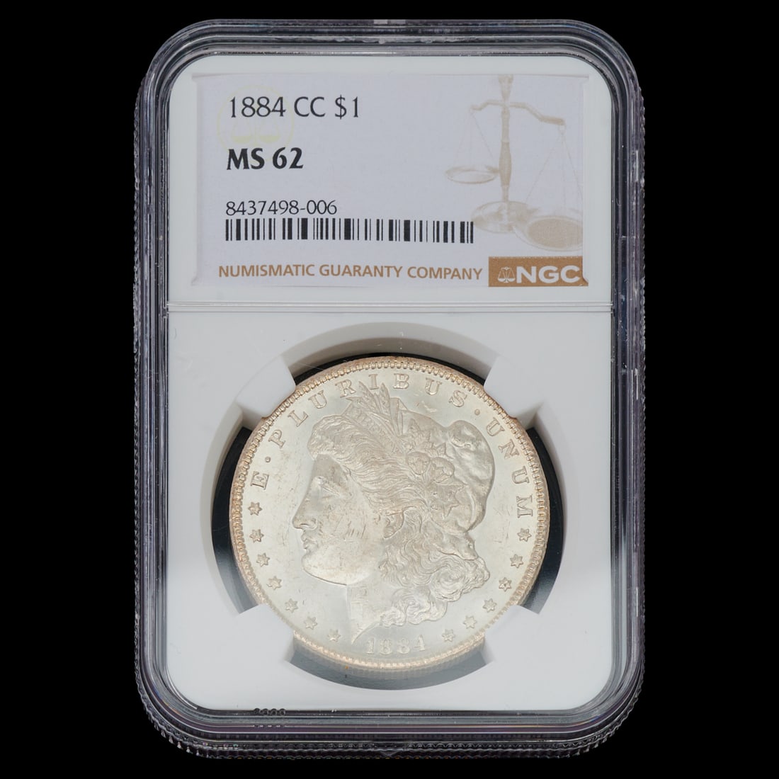 1884 Carson City Morgan Dollar, MS62: 1884 Carson City Morgan Dollar, MS62