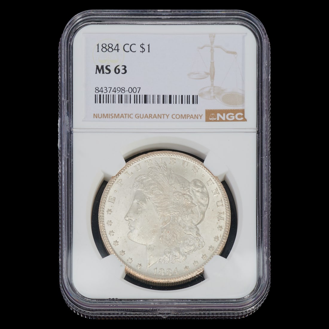 1884 Carson City Morgan Dollar, MS63: 1884 Carson City Morgan Dollar, MS63