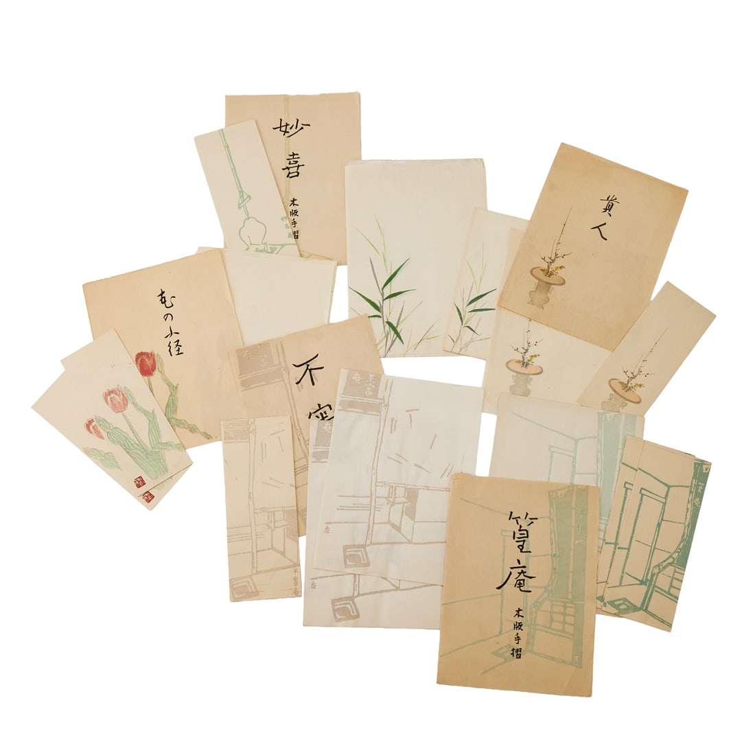 Japanese Letter Paper and Envelopes, Early 20th Century: A Collection of Japanese Decorated Letter Paper and Envelopes, Early 20th Century. This is an extensive and rare collection of Japanese letter paper and envelopes, dating approximately to the early 20