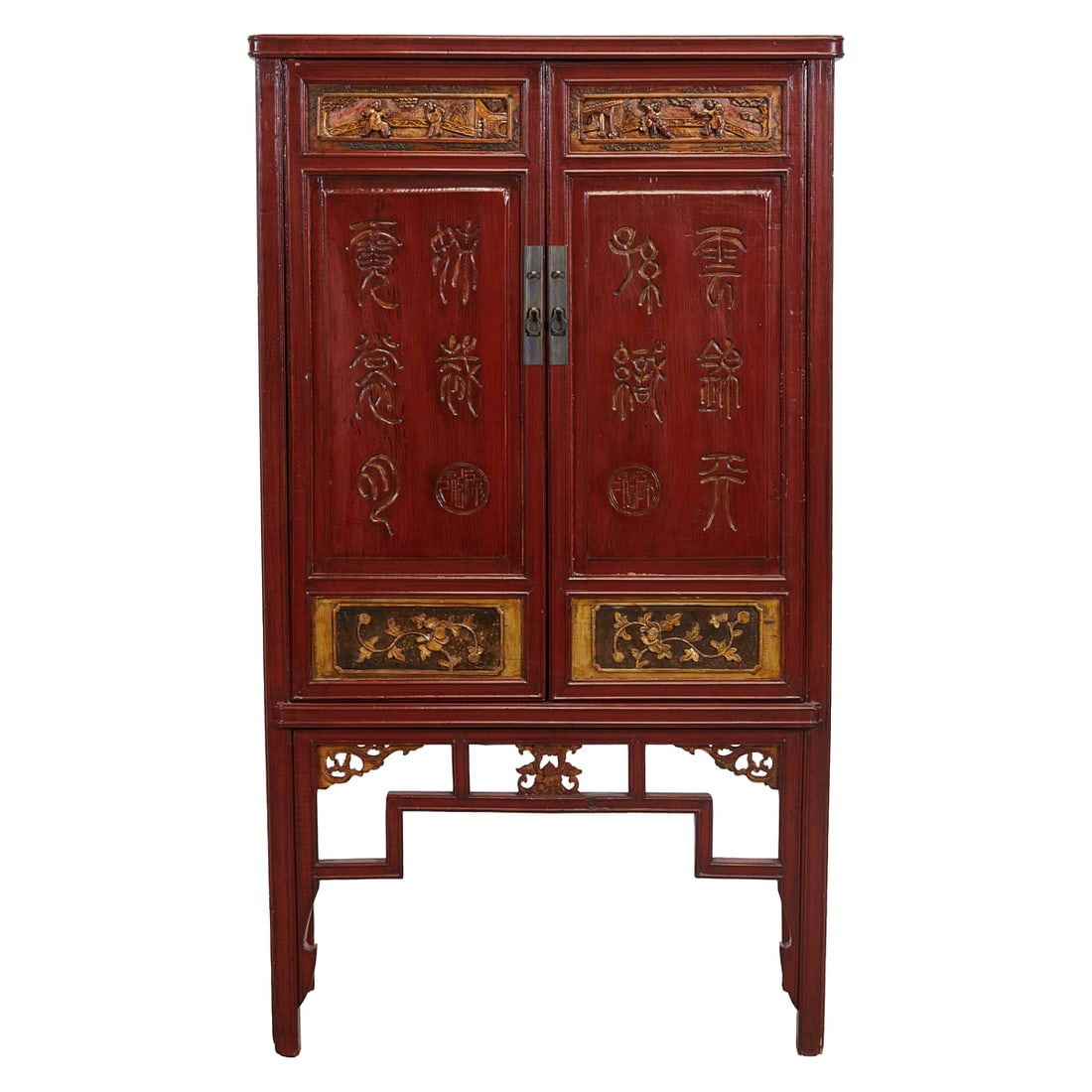 Painted Chinese Tonsu Cabinet (1 of 4)