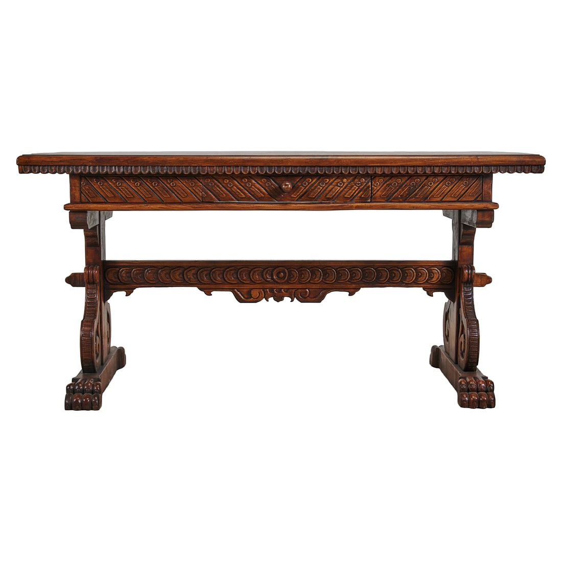 Renaissance Style Single Drawer Table - 2
