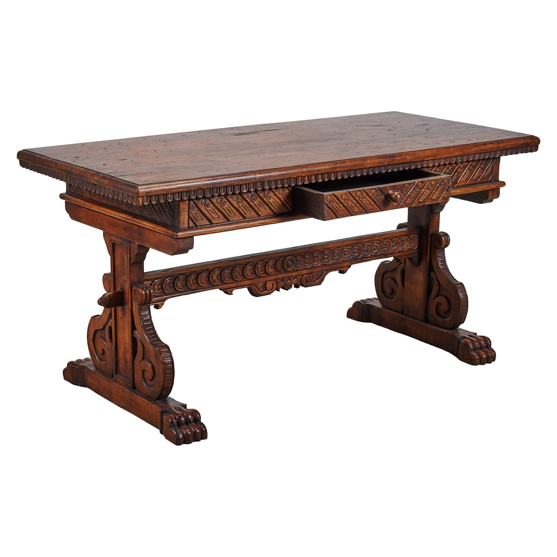 Renaissance Style Single Drawer Table - 3