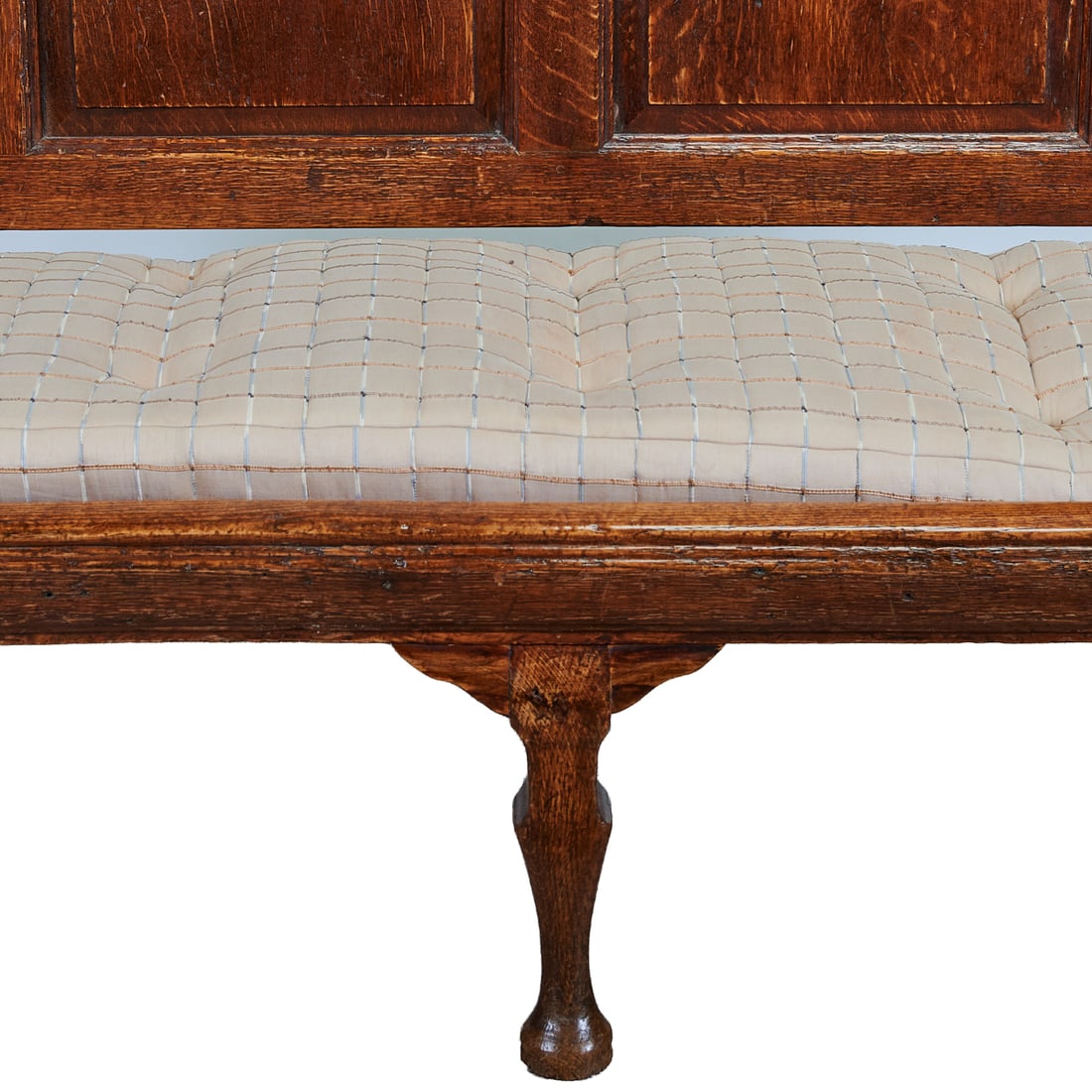 Georgian Style Oak High Back Settle - 3