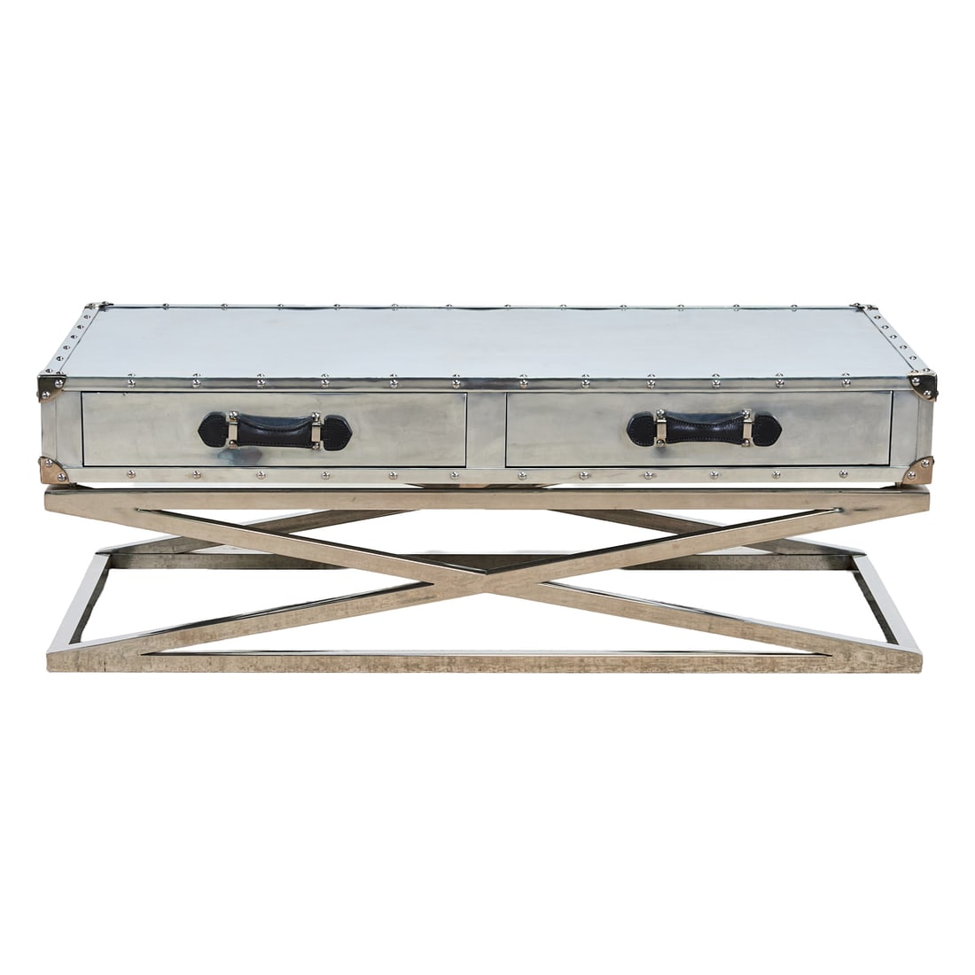 Restoration Hardware Chrome Trunk Coffee Table
