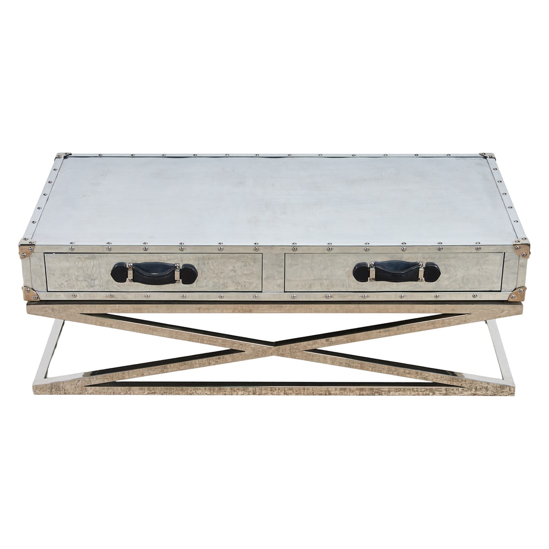 Restoration Hardware Chrome Trunk Coffee Table - 2