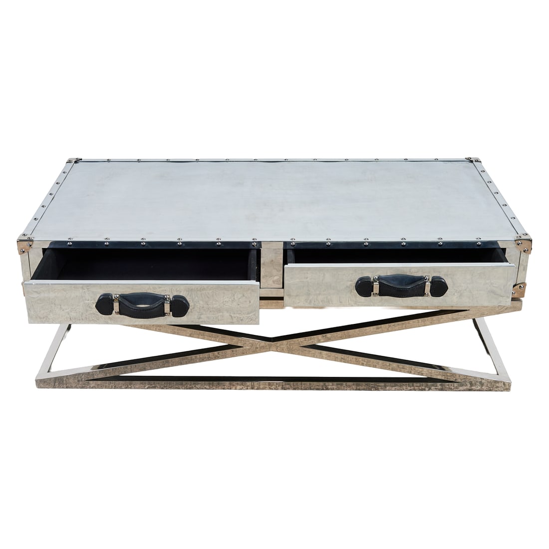 Restoration Hardware Chrome Trunk Coffee Table - 3