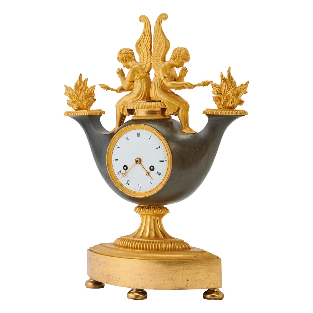 Empire Bronze Figural Mantel Clock - 4