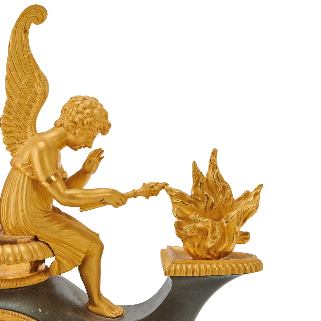 Empire Bronze Figural Mantel Clock - 6