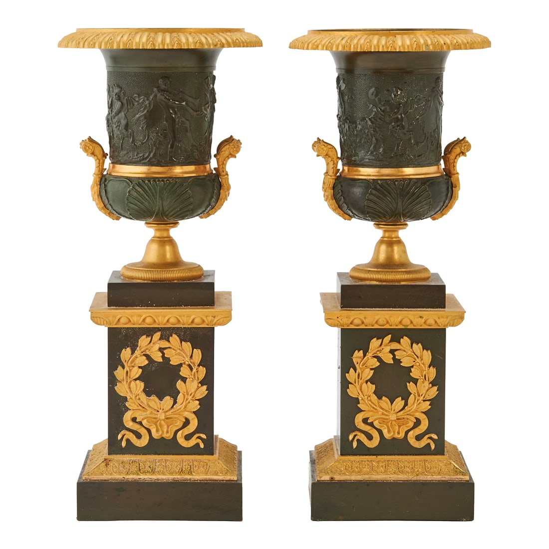 Pair of Empire Style Blackened Bronze Urns (1 of 5)