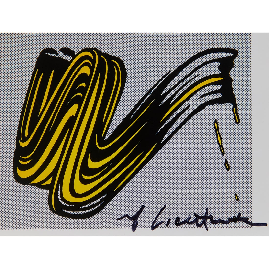 A Signed Lichtenstein, Brushstroke Postcard