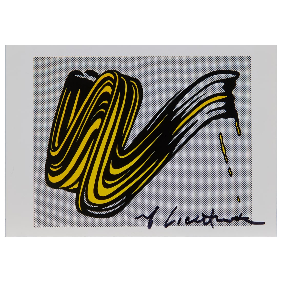 A Signed Lichtenstein, Brushstroke Postcard - 2