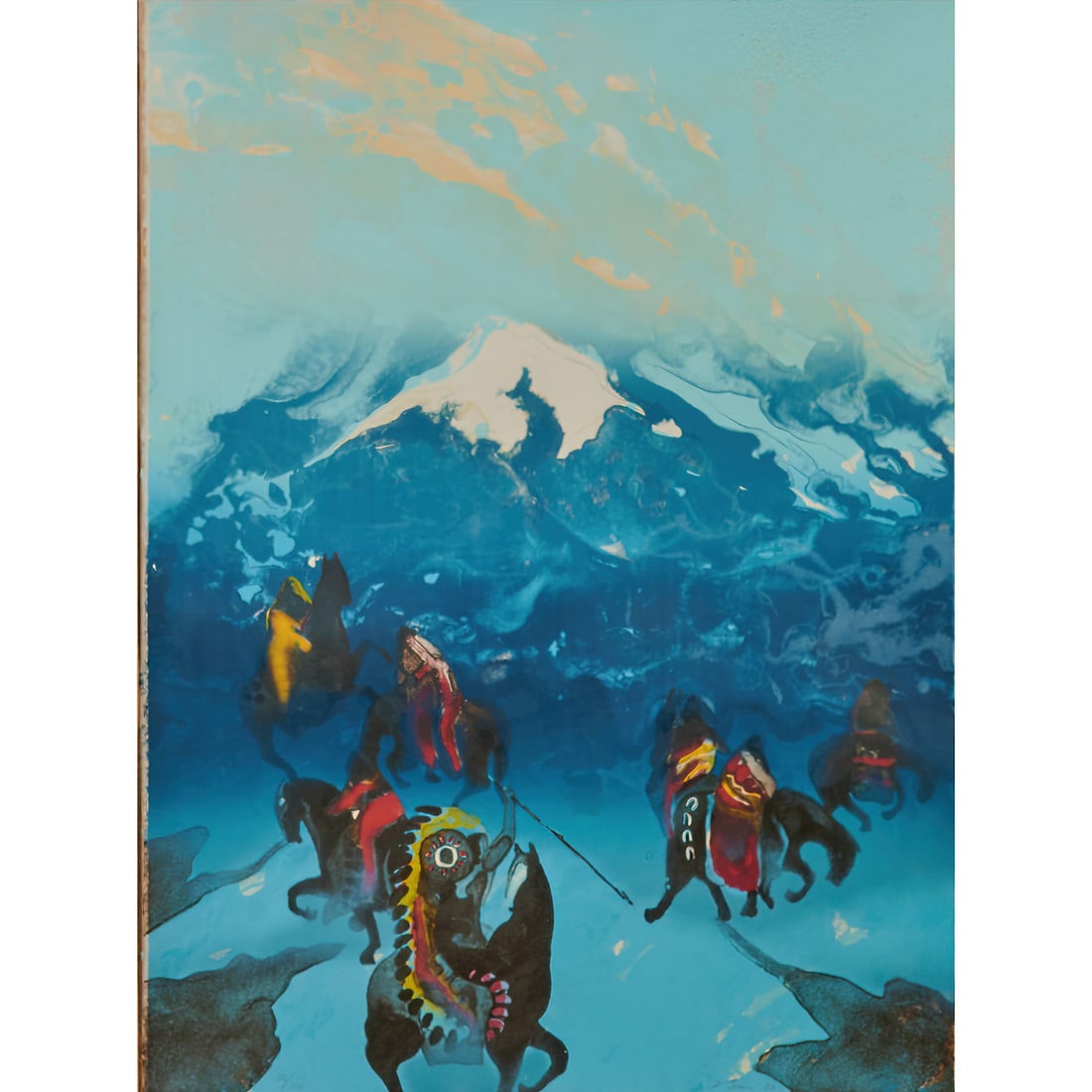 Earl Biss, Rising to the Call of the Fog in the Morning, Lithograph: Earl Biss (American, 1947-1998),;"Rising to the Call of the Fog in the Morning," 1980,;lithograph. Numbered 26/100, signed, and dated;in pencil at low margin. [Approximate dimensions - sheet: 30" H x 