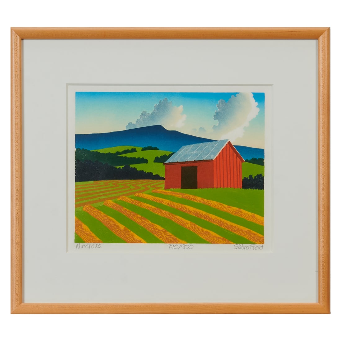 Sabra Field, Windrows, Woodcut - 2