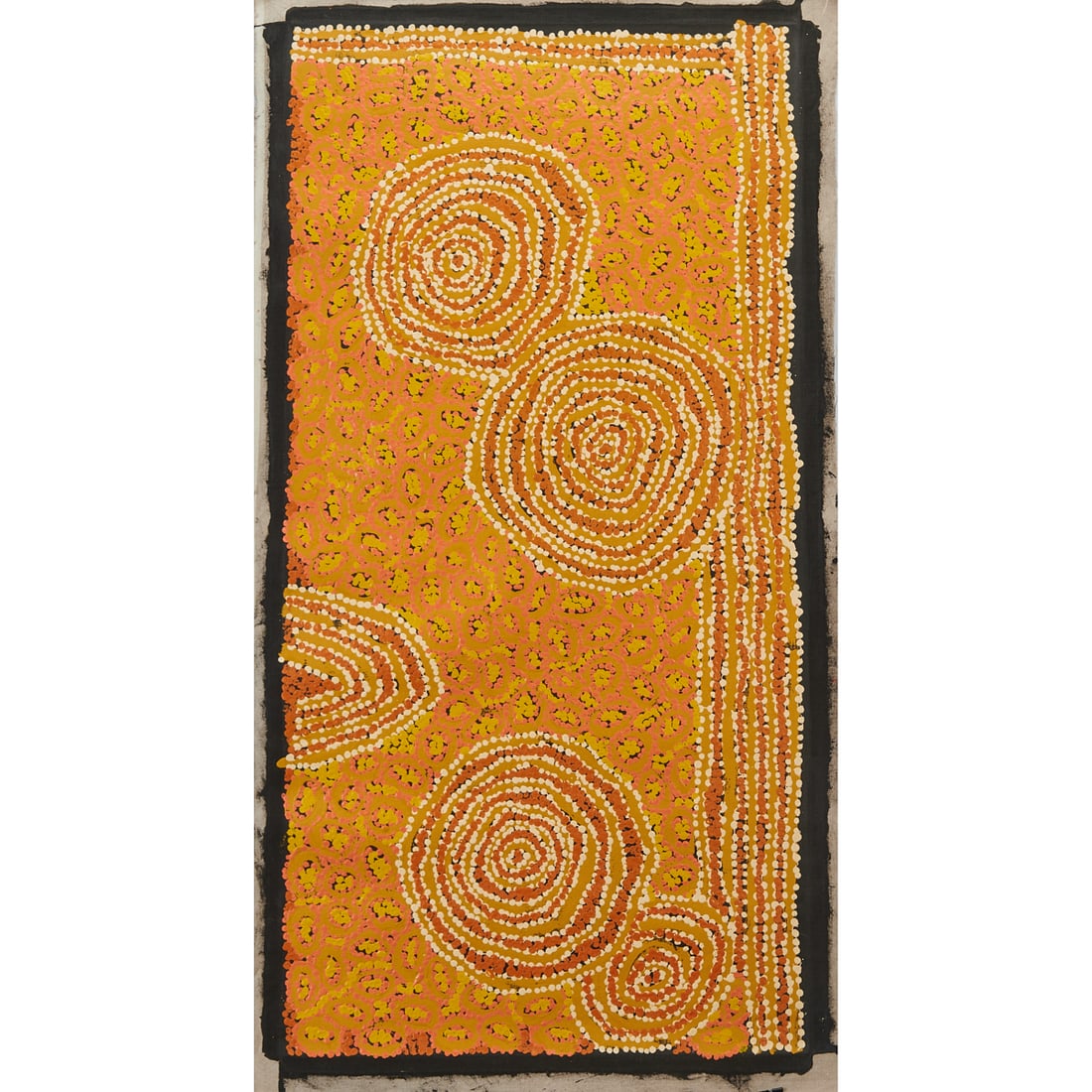 Walangkura Napanangka, Women's Ceremony, Acrylic on Linen: Walangkura Napanangka (Australian/Aboriginal, 1946-2014),;"Womens Ceremony," 2008,;acrylic on linen canvas. Unsigned recto. Numbered ADS979WN, titled, signed, and dated verso. [Approximate dimensions 
