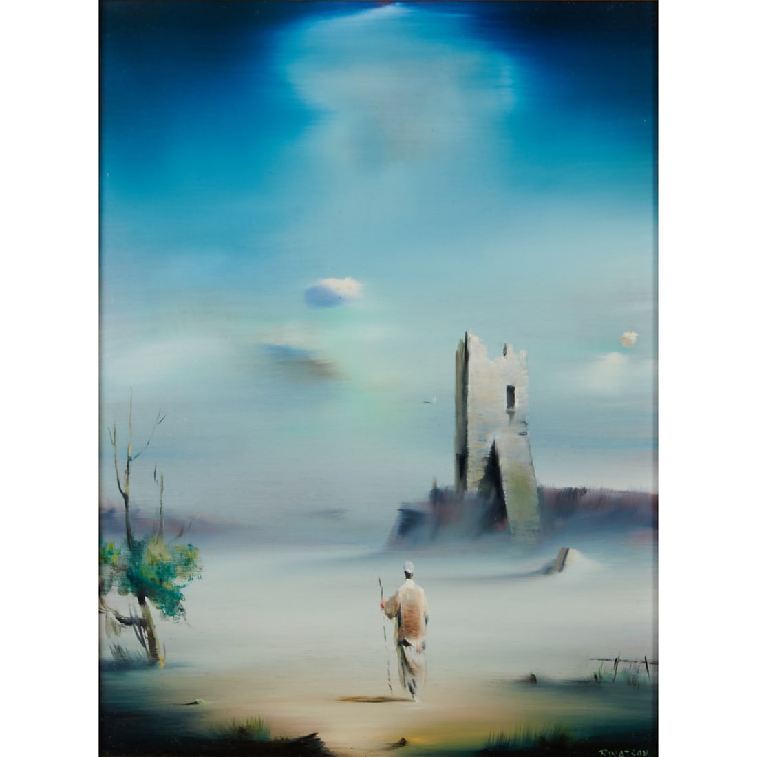 Robert Watson, The Prophet, Oil on Panel: Robert Watson (American, 1923-2004),;"The Prophet,";oil on panel, signed R Watson at lower right.;Titled and named on label verso. [Approximate dimensions - sight: 15 1/2" H x;11 1/2" W, panel: 16" H
