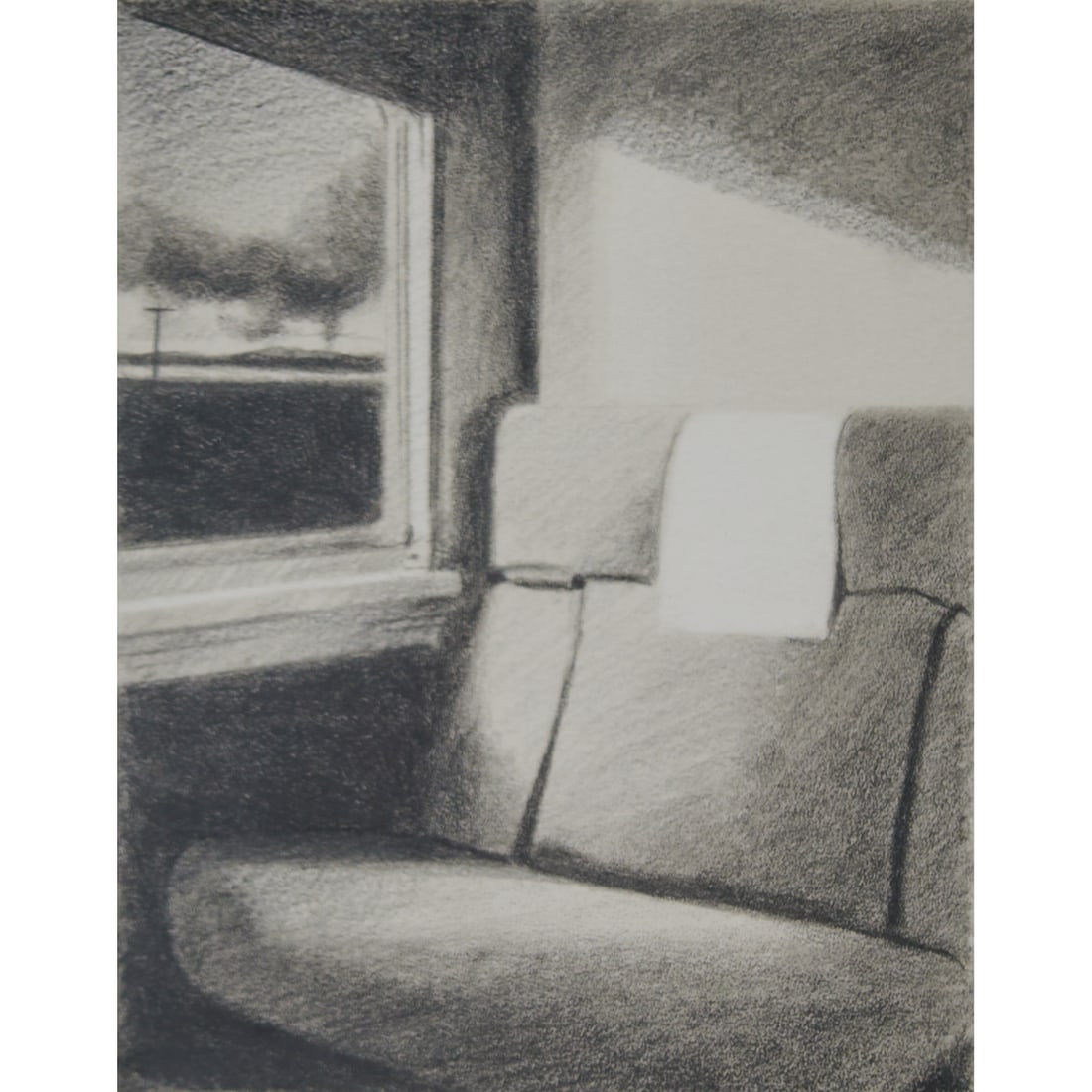 John Register, Train Interior, Lithograph: John Register (American, 1939-1996), "Train Interior," 1989, lithograph. Numbered 14/100 and signed Register in pencil at low margin. Modernism blindstamp at lower left. Modernism, San Francisco, CA l
