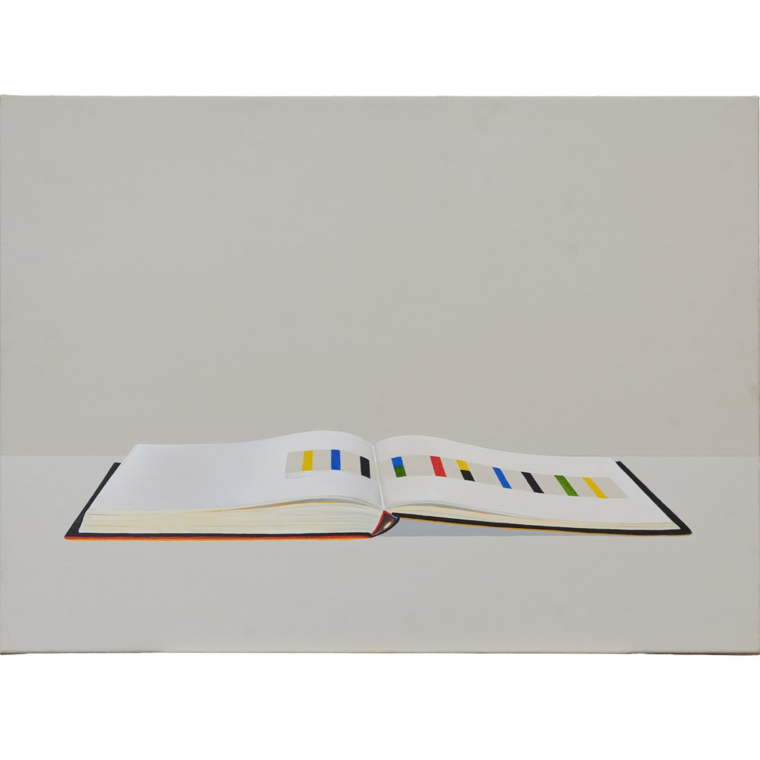 Donald Bradford, Open Book with Ellsworth Kelly, Oil on Canvas: Donald Bradford (American, 20th/21st Century),;"Open Book with Ellsworth Kelly IV," 1999, oil on canvas. Signed and dated verso. K Kimpton Contemporary Art label verso.;[Approximate dimensions - canva
