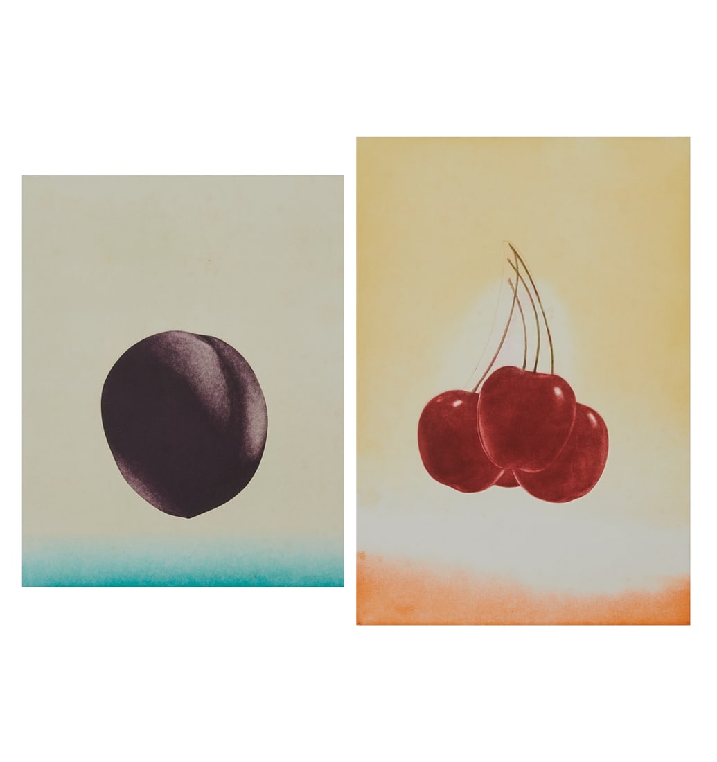 Hank Laventhol, Two Aquatint Etchings: Hank Laventhol (American, 1927-2001), Two aquatint etchings, including (i) Cherry, numbered A/P XI/XXXV, [plate: 23 7/8" H x 16 3/8" W]; and (ii) Plum, numbered V/XXXV, [plate: 19 7/8" H x 15 7/8" W].