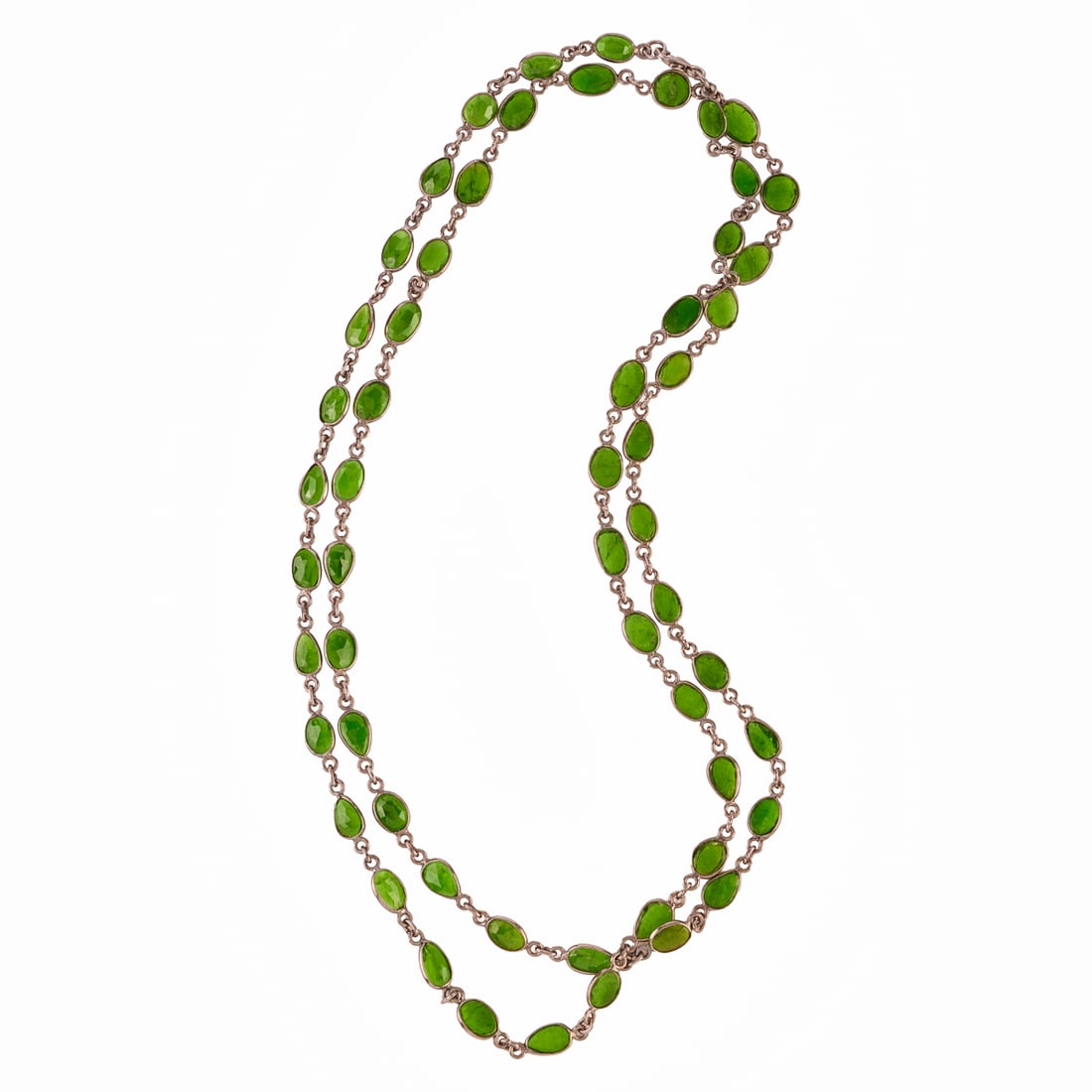 Diopside, Oxidized Silver Necklace - 2